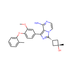 COc1cc(-c2nc([C@H]3C[C@@](C)(O)C3)n3ccnc(N)c23)ccc1Oc1ccccc1C ZINC000261159937