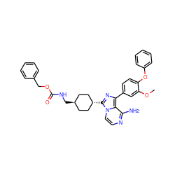 COc1cc(-c2nc([C@H]3CC[C@H](CNC(=O)OCc4ccccc4)CC3)n3ccnc(N)c23)ccc1Oc1ccccc1 ZINC000261172324