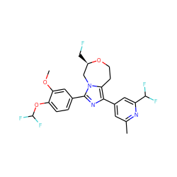 COc1cc(-c2nc(-c3cc(C)nc(C(F)F)c3)c3n2C[C@@H](CF)OCC3)ccc1OC(F)F ZINC001772639639