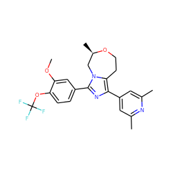 COc1cc(-c2nc(-c3cc(C)nc(C)c3)c3n2C[C@@H](C)OCC3)ccc1OC(F)(F)F ZINC000220996360