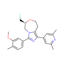 COc1cc(-c2nc(-c3cc(C)nc(C)c3)c3n2C[C@@H](CF)OCC3)ccc1C ZINC001772644490