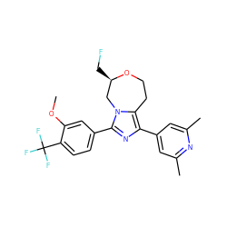 COc1cc(-c2nc(-c3cc(C)nc(C)c3)c3n2C[C@@H](CF)OCC3)ccc1C(F)(F)F ZINC000220969907