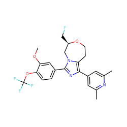 COc1cc(-c2nc(-c3cc(C)nc(C)c3)c3n2C[C@@H](CF)OCC3)ccc1OC(F)(F)F ZINC000220970166