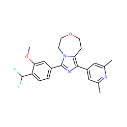 COc1cc(-c2nc(-c3cc(C)nc(C)c3)c3n2CCOCC3)ccc1C(F)F ZINC001772574389