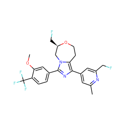 COc1cc(-c2nc(-c3cc(C)nc(CF)c3)c3n2C[C@@H](CF)OCC3)ccc1C(F)(F)F ZINC001772586749