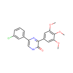 COc1cc(-c2nc(-c3cccc(Cl)c3)c[nH]c2=O)cc(OC)c1OC ZINC000299839844