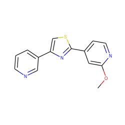 COc1cc(-c2nc(-c3cccnc3)cs2)ccn1 ZINC000073313036