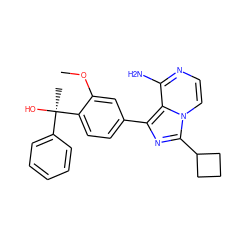 COc1cc(-c2nc(C3CCC3)n3ccnc(N)c23)ccc1[C@](C)(O)c1ccccc1 ZINC000096168099