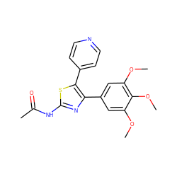 COc1cc(-c2nc(NC(C)=O)sc2-c2ccncc2)cc(OC)c1OC ZINC000033987058