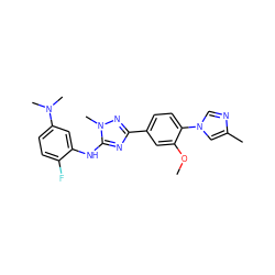 COc1cc(-c2nc(Nc3cc(N(C)C)ccc3F)n(C)n2)ccc1-n1cnc(C)c1 ZINC000299820994