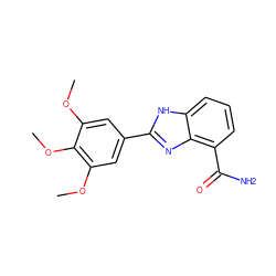 COc1cc(-c2nc3c(C(N)=O)cccc3[nH]2)cc(OC)c1OC ZINC000013834549