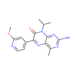 COc1cc(-c2nc3c(C)nc(N)nc3n(C(C)C)c2=O)ccn1 ZINC000064540449