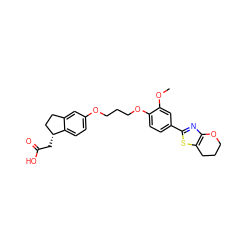 COc1cc(-c2nc3c(s2)CCCO3)ccc1OCCCOc1ccc2c(c1)CC[C@H]2CC(=O)O ZINC000014977165