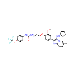 COc1cc(-c2nc3ccc(C)cn3c2NC2CCCC2)ccc1OCCCNC(=O)Nc1ccc(OC(F)(F)F)cc1 ZINC000095590810