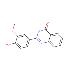 COc1cc(-c2nc3ccccc3c(=O)[nH]2)ccc1O ZINC000048603449