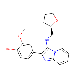 COc1cc(-c2nc3ccccn3c2NC[C@H]2CCCO2)ccc1O ZINC000000904086