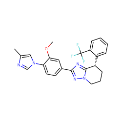 COc1cc(-c2nc3n(n2)CCC[C@H]3c2ccccc2C(F)(F)F)ccc1-n1cnc(C)c1 ZINC000096282619