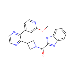 COc1cc(-c2nccnc2C2CN(C(=O)c3nc4ccccc4[nH]3)C2)ccn1 ZINC000140125701