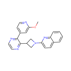 COc1cc(-c2nccnc2C2CN(c3ccc4ccccc4n3)C2)ccn1 ZINC000139827576