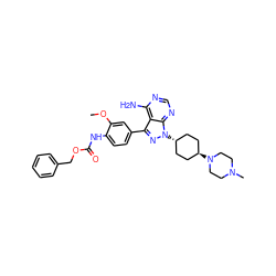 COc1cc(-c2nn([C@H]3CC[C@H](N4CCN(C)CC4)CC3)c3ncnc(N)c23)ccc1NC(=O)OCc1ccccc1 ZINC000253633952