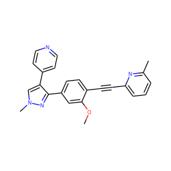 COc1cc(-c2nn(C)cc2-c2ccncc2)ccc1C#Cc1cccc(C)n1 ZINC000209474315