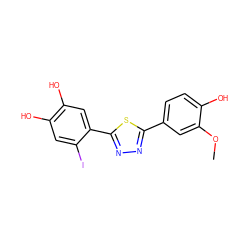 COc1cc(-c2nnc(-c3cc(O)c(O)cc3I)s2)ccc1O ZINC000473213474