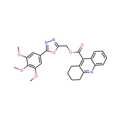 COc1cc(-c2nnc(COC(=O)c3c4c(nc5ccccc35)CCCC4)o2)cc(OC)c1OC ZINC000003346097