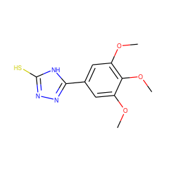 COc1cc(-c2nnc(S)[nH]2)cc(OC)c1OC ZINC000018178259