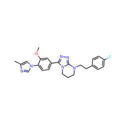 COc1cc(-c2nnc3n2CCCN3CCc2ccc(F)cc2)ccc1-n1cnc(C)c1 ZINC000066111531