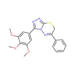 COc1cc(-c2nnc3n2N=C(c2ccccc2)CS3)cc(OC)c1OC ZINC000003848414