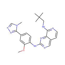 COc1cc(-c2nncn2C)ccc1Nc1ncc2ccnc(NCC(C)(C)C)c2n1 ZINC000207628577