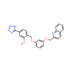 COc1cc(-c2nnn[nH]2)ccc1COc1cccc(OCc2ccc3ccccc3n2)c1 ZINC000028218677