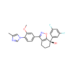 COc1cc(-c2noc3c2CCC[C@@]3(O)c2cc(F)cc(F)c2)ccc1-n1cnc(C)c1 ZINC000096929936
