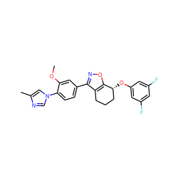 COc1cc(-c2noc3c2CCC[C@H]3Oc2cc(F)cc(F)c2)ccc1-n1cnc(C)c1 ZINC000205497719