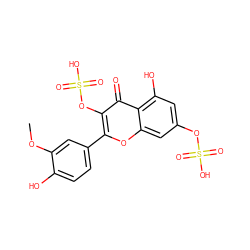 COc1cc(-c2oc3cc(OS(=O)(=O)O)cc(O)c3c(=O)c2OS(=O)(=O)O)ccc1O ZINC000013508123