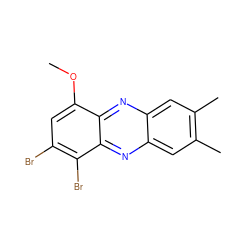 COc1cc(Br)c(Br)c2nc3cc(C)c(C)cc3nc12 ZINC000072109901