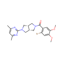 COc1cc(Br)c(C(=O)N2C[C@@H]3CN(c4nc(C)cc(C)n4)C[C@@H]3C2)cc1OC ZINC000116822989