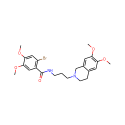 COc1cc(Br)c(C(=O)NCCCN2CCc3cc(OC)c(OC)cc3C2)cc1OC ZINC000072119608