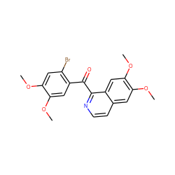 COc1cc(Br)c(C(=O)c2nccc3cc(OC)c(OC)cc23)cc1OC ZINC000013152931