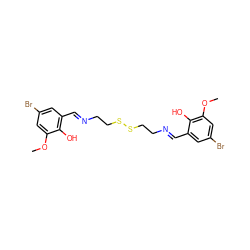 COc1cc(Br)cc(/C=N/CCSSCC/N=C/c2cc(Br)cc(OC)c2O)c1O ZINC000169699736