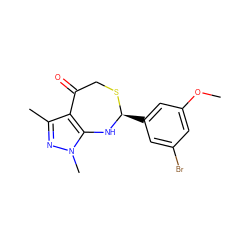 COc1cc(Br)cc([C@H]2Nc3c(c(C)nn3C)C(=O)CS2)c1 ZINC000096908936