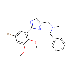 COc1cc(Br)cc(-c2ncc(CN(C)Cc3ccccc3)[nH]2)c1OC ZINC000000600612