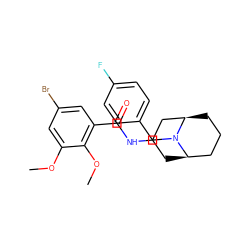 COc1cc(Br)cc(C(=O)NC2C[C@@H]3CCC[C@H](C2)N3Cc2ccc(F)cc2)c1OC ZINC000013834045