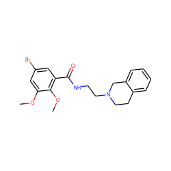 COc1cc(Br)cc(C(=O)NCCN2CCc3ccccc3C2)c1OC ZINC000013588501