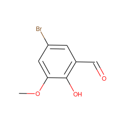 COc1cc(Br)cc(C=O)c1O ZINC000000056914