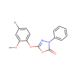 COc1cc(Br)ccc1Oc1nn(-c2ccccc2)c(=O)o1 ZINC000143394119