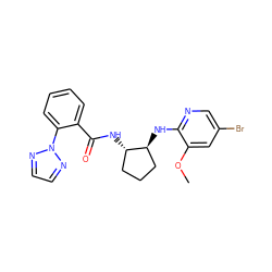 COc1cc(Br)cnc1N[C@H]1CCC[C@@H]1NC(=O)c1ccccc1-n1nccn1 ZINC001772600847