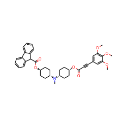 COc1cc(C#CC(=O)O[C@H]2CC[C@@H](N(C)[C@H]3CC[C@H](OC(=O)C4c5ccccc5-c5ccccc54)CC3)CC2)cc(OC)c1OC ZINC000150611717