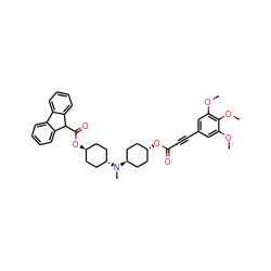 COc1cc(C#CC(=O)O[C@H]2CC[C@H](N(C)[C@H]3CC[C@H](OC(=O)C4c5ccccc5-c5ccccc54)CC3)CC2)cc(OC)c1OC ZINC000150614520