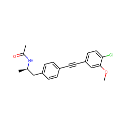 COc1cc(C#Cc2ccc(C[C@@H](C)NC(C)=O)cc2)ccc1Cl ZINC000113410687